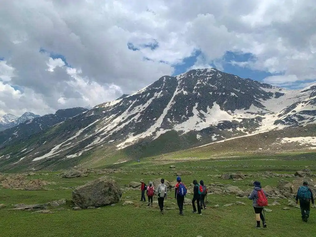 Tarsar Marsar Trek alpine lake in Kashmir